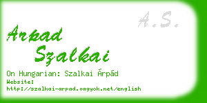 arpad szalkai business card