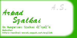 arpad szalkai business card